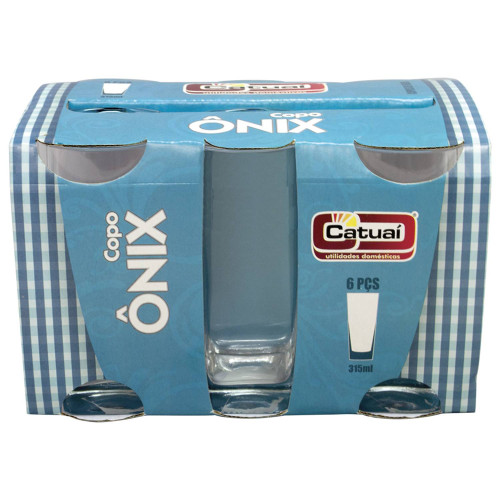 Conjunto com 6 Copos Long Drink Onix 310Ml [Catuaí 23203]