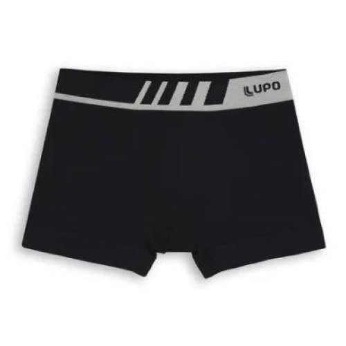 Cueca Kids Lupo Boxer - Microfibra Sem Costura (Infantil), Preta, 136