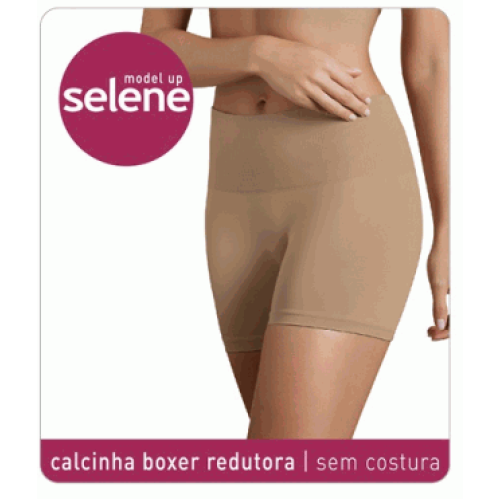 Calcinha Boxer Redutora Selene sem Costura, Preta, 20040.001 