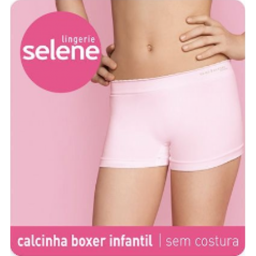 Calcinha Boxer Sem Costura Kids Selene, Rosa, 20610-001 